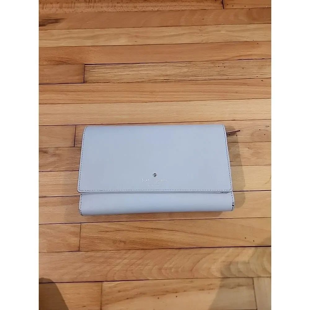Kate Spade Gray Soft Credit Card Trifold Snap Close